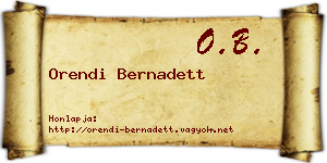 Orendi Bernadett névjegykártya